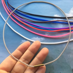 high quality 5pcs 2.0mm 12-24 inch for your choose TUBE/Hollow Matte Rubber necklace cords with antiqued bronze stainless needle clasps