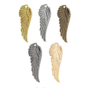 50pcs 51x18mm antiqued silver/antiqued gold/kc gold/antiqued bronze/gunmetal bird wings charms findings