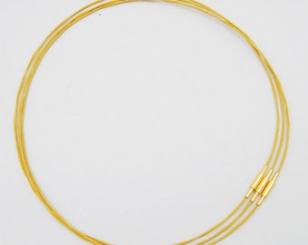 2pcs 16-20 inch 0.4mm 5 multiple gold stainless steel necklace cords\/wires with stainless steel gold screw clasps