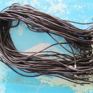 Promotion Sale 15pcs 1.5mm 12-24 inch adjustable coffee waxed cotton necklace cords with lobster clasp