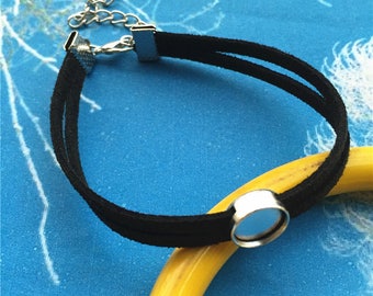 Double strands- 5pcs 7 inch 4mm black flat suede leather necklace cords slide tray(10mm-16mm) bracelets blanks