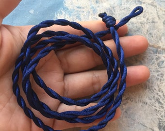5 piezas 3 mm 12-38 pulgadas para su elección Cordones de collar de satén torcido azul marino con bola --- más de 20 colores para su elección