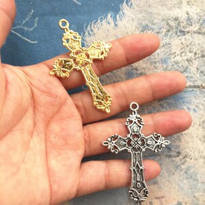 40pcs 55x38mm antiqued silver/bright gold/antiqued bronze Cross/ Crucifix Charms Findings