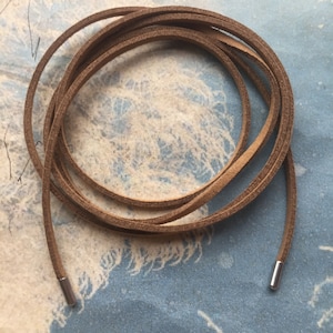 5pcs 12-38 inch 3mm brown suede leather necklace cords with stainless steel rivets on both ends