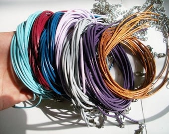 Free Shipping-- high quality 100pcs16-18 inch adjustable 1.5mm korea leather necklace cords with very small finish