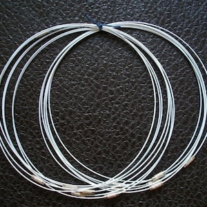10pcs 18 inch 1mm WHITE stainless steel necklace cords/wires with stainless steel screw clasps