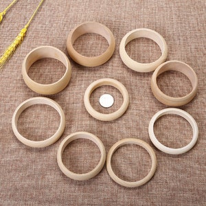 10 piezas de 12-3 38 mm de ancho para su elección, pulseras de madera originales, dijes en blanco, hallazgos/pulseras pintadas a mano, bricolaje, espacios en blanco