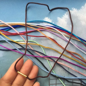high quality 5pcs 2mm 12-38 inch for your choose Korea Silk necklace cords with bright gold stainless needle clasps