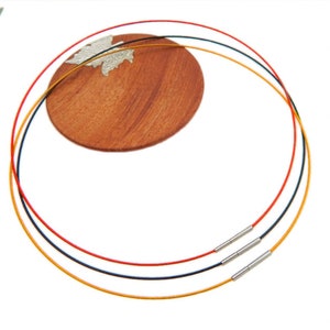 5pcs 7-17 inch for your choose 1mm stainless steel necklace cords/wires with Silver Safe Lock Rice clasps