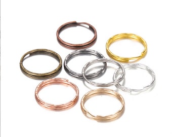 50pcs 25mm keychain rings/key chain rings/double rings--key chain accessories--8 colors for your choose