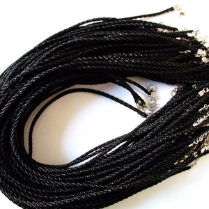 new small ends 10pcs 12-24 inch 2mm braided silk necklace cords with lobster clasps and extender--12 colors for your choose