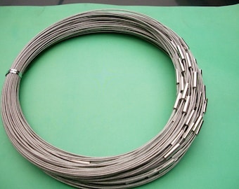NEW NEW NEW 10pcs 14-24 inch 1mm silver stainless steel necklace cords/wires with stainless steel magnet clasps