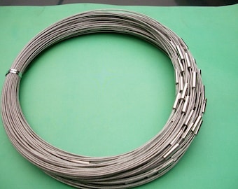 NEW NEW NEW 5pcs 12-24 inch for your choose 1mm silver stainless steel necklace cords/wires with stainless steel magnet clasps