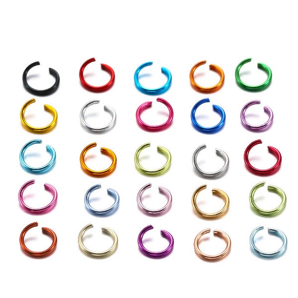 100pcs 1x8mm colored split rings charms findings