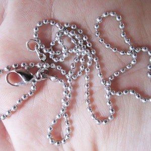 20pcs 20 inch 2mm silver ball necklace chains with clasps