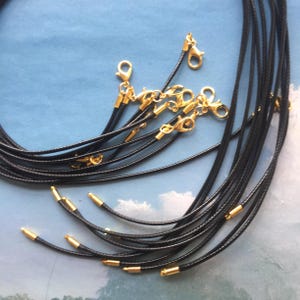 high quality 5pcs 1.5mm 12-28 inch more than 20 colors you choose Korea leather necklace cords with bright gold round cap clasps