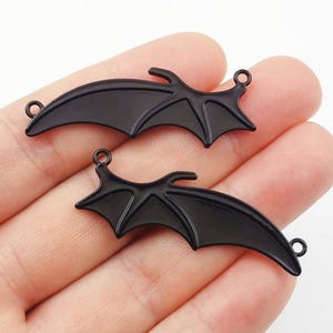 20pcs 49x18mm black bat wings charms findings connectors