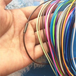 high quality 5pcs 1.5mm 12-28 inch more than 20 colors you choose Korea leather necklace cords with Antiqued Bronze stainless needle clasp