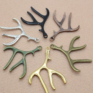 20pcs 55x40mm 6 color for your choose Elk dear antler/horn charms pendants