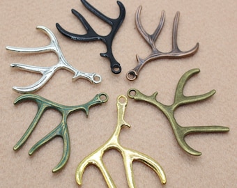 20pcs 55x40mm 6 color for your choose Elk dear antler/horn charms pendants
