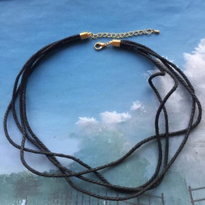 2pcs  12-24 inch 4 multiple twist cotton necklace cords with bright gold finish