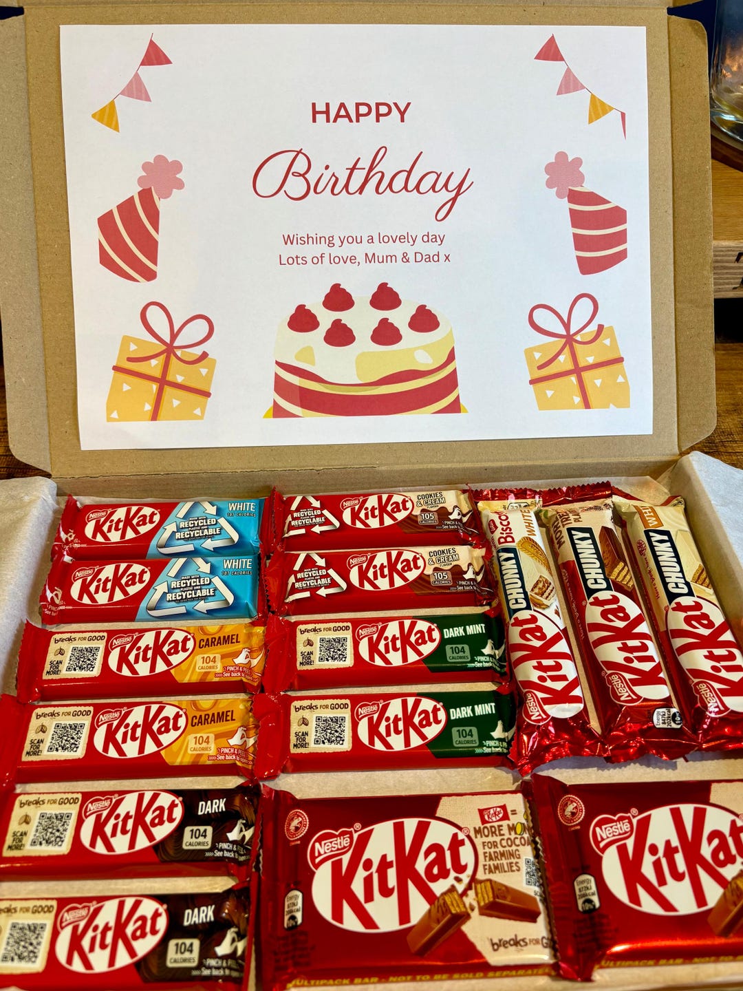 Kit Kat Chocolate Gift Box | Personalised | Treat Box | Care Package ...