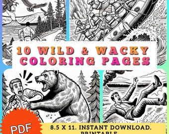 Unnatural Disasters - Funny Printable Coloring Book | Adult and Teens Coloring Pages | Trendy Coloring Sheets | Instant Download
