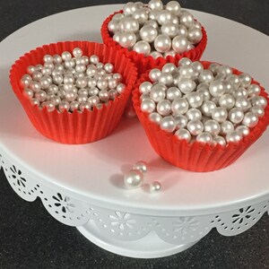 White Edible Pearls Fondant pearls for cakes, Cupcake topper, Cake Decoration, Wedding Cakes image 5