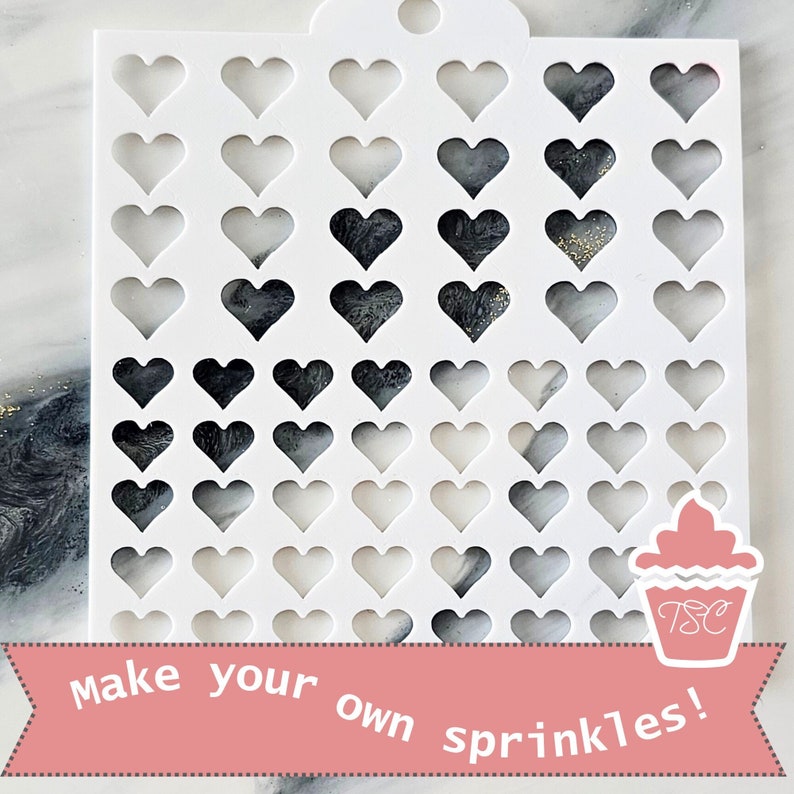 DIY Sprinkle Stencil, 3D Printed Stencil, Royal Icing Sprinkles, Make your own sprinkles