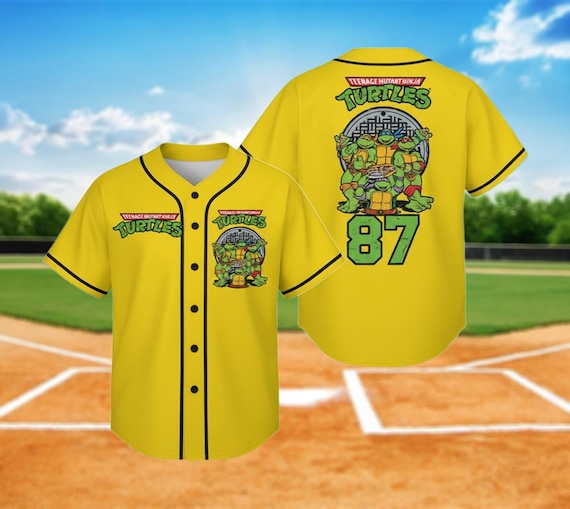 Personalized Turtles Baseball Jersey, Cartoon Graphic Baseball