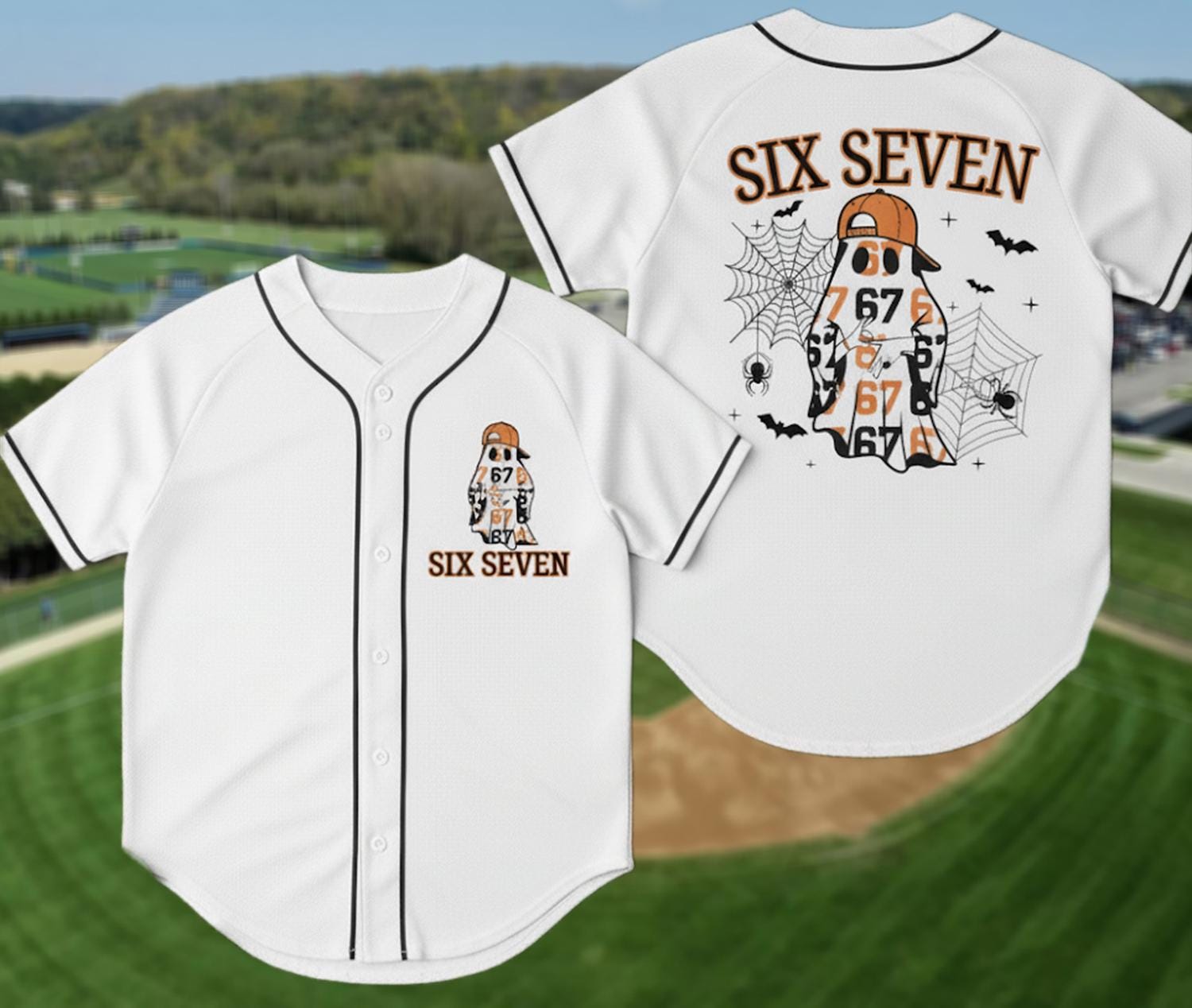 Custom Six Seven Ghost Baseball Jersey, Six Sevten Shirt, Viral