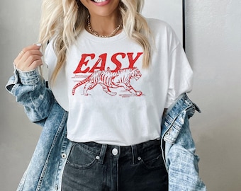 Vintage Easy Tiger PNG, Retro Boho Distressed Tiger PNG, Trendy Aesthetic Shirt PNG, Easy Tiger png, Hippie png Instant Download