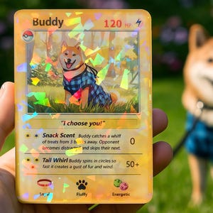 Custom Pokemone Card With Dog - Etsy