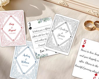Custom Guest Book Playing Cards for Wedding, Wedding Guestbook Alternative, Blank Deck for Guest Messages, Bridal Shower Favors,Wedding Gift