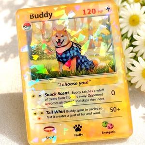 doge pokemon card Nestura Custom for Pet Lovers | Personalized Game-Inspired Furry Friend Birthday Gifts | Customizable Trading Card with Dog Cat Photo Pokemon Prime cards gifted to