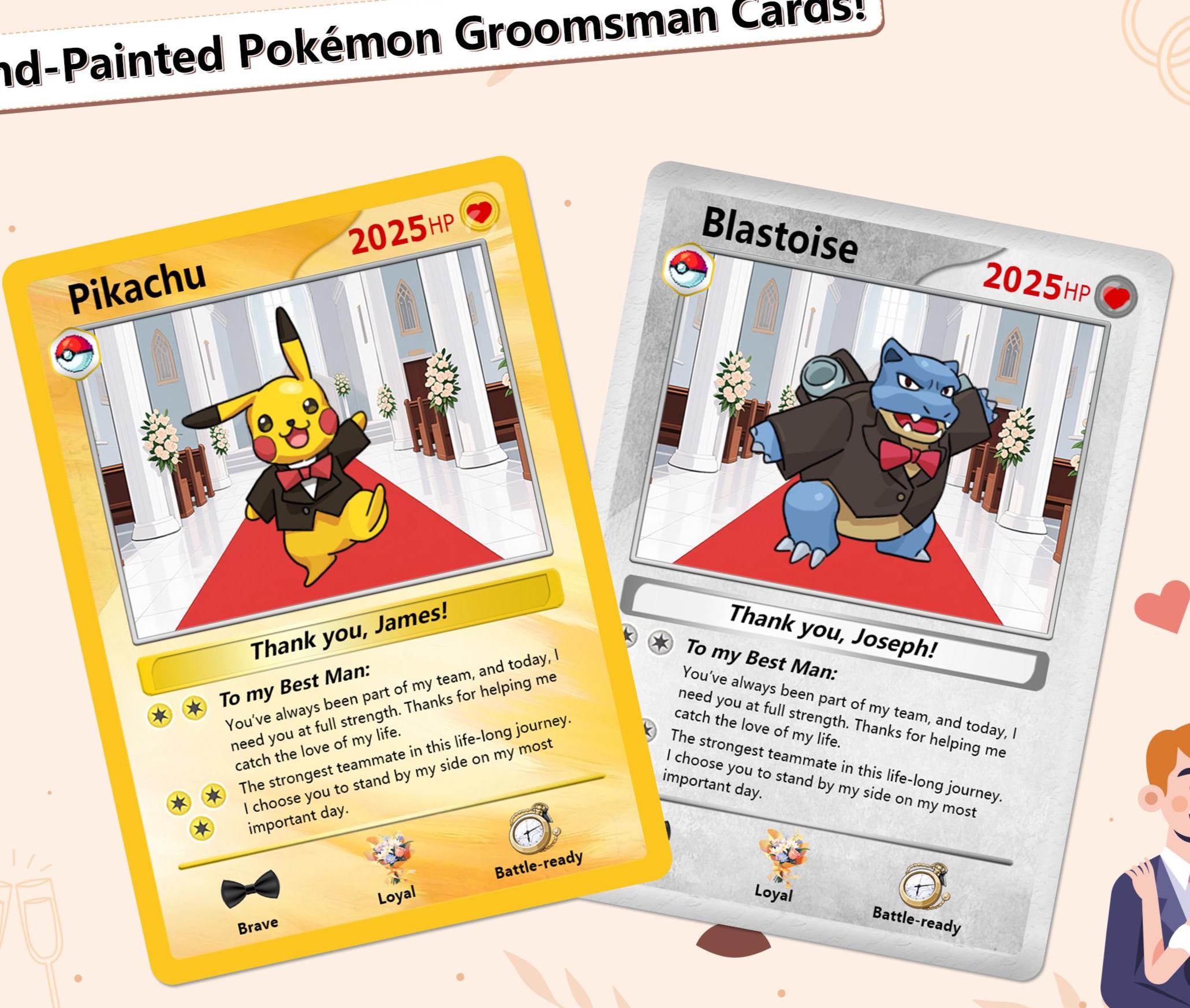 Custom Wedding Pokemons Cards - Etsy Custom Wedding Pokemons Cards - Etsy
