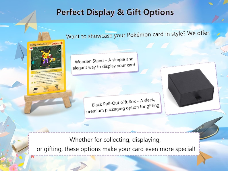 Personalized Hand-Painted Pokemon Graduation Card, Class of 2026 Gift, Custom Pokemon Card for Grads, Gift for Pokemon Gamer Graduates image 8