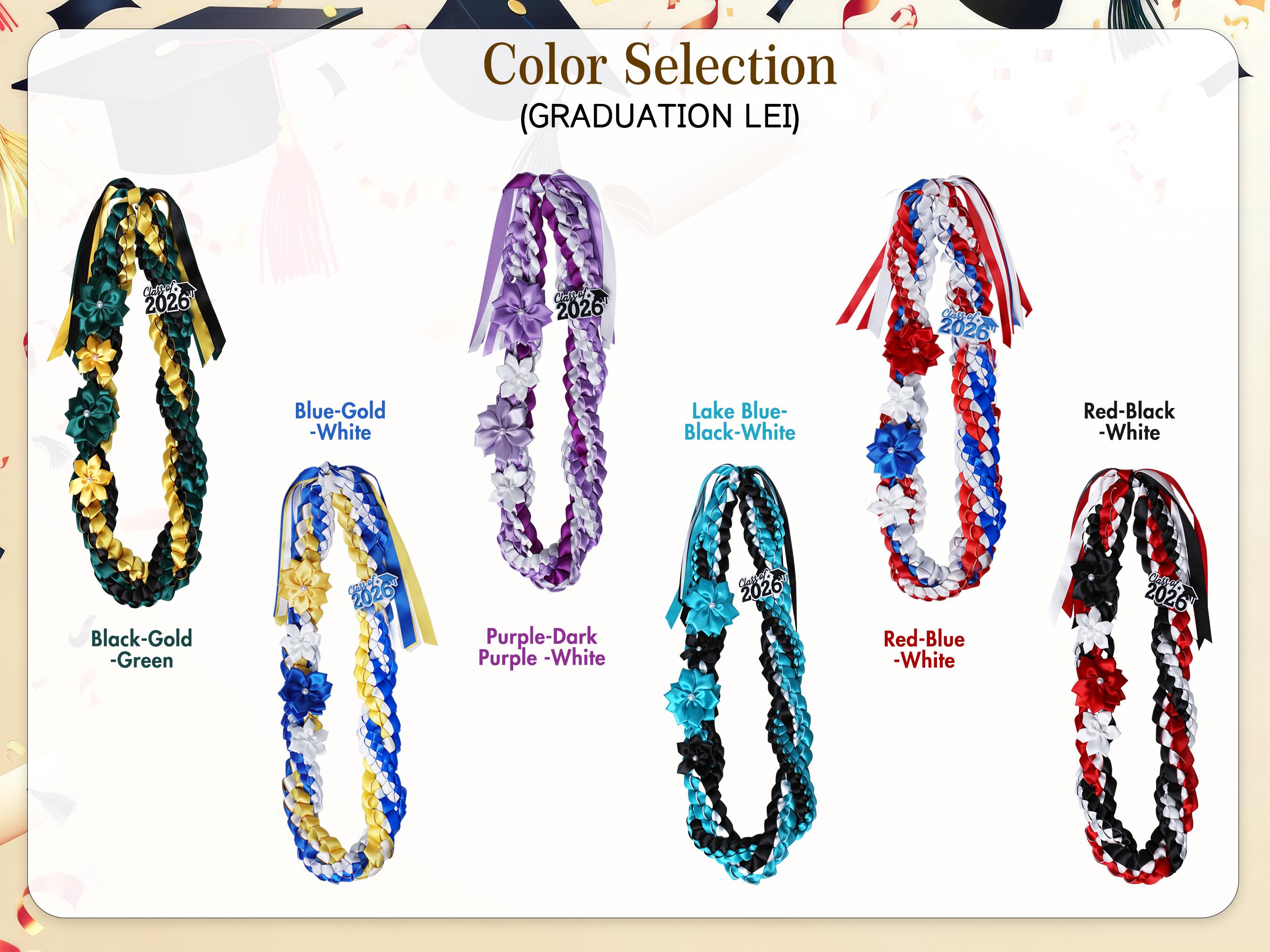 Handmade Graduation Ribbon Lei 2026, Custom Name Grad Lei, Satin ...