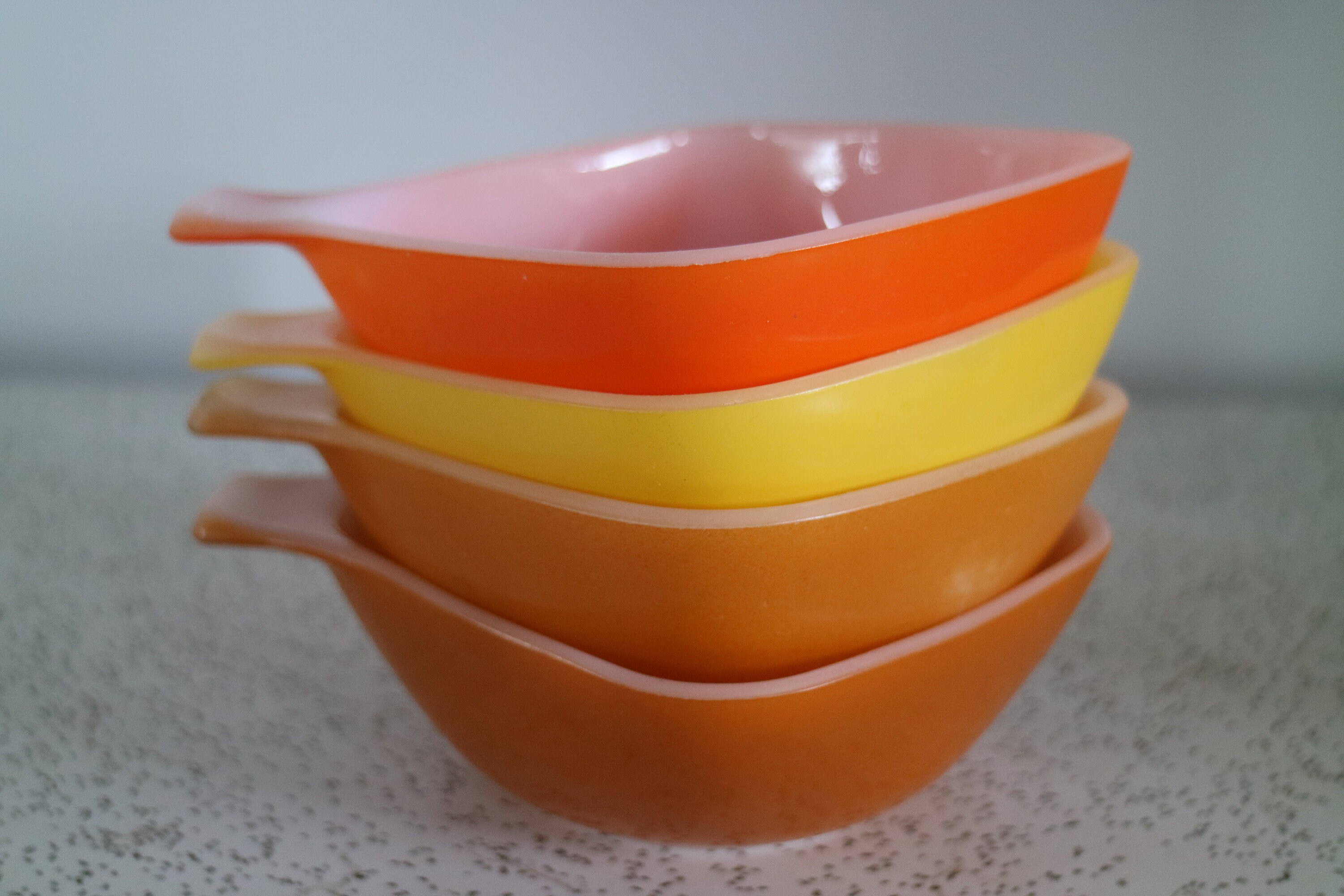 Set of four 1970s vintage pyrex ramekins with handles Etsy