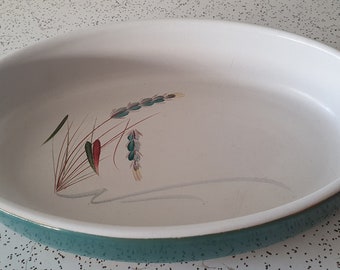 greenwheat...1950s vintage Denby ware oval casserole dish