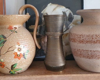 Vase vintage en laiton Copperart des années 1980