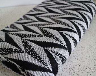 geometric in black and grey...vintage knit fabric remnant