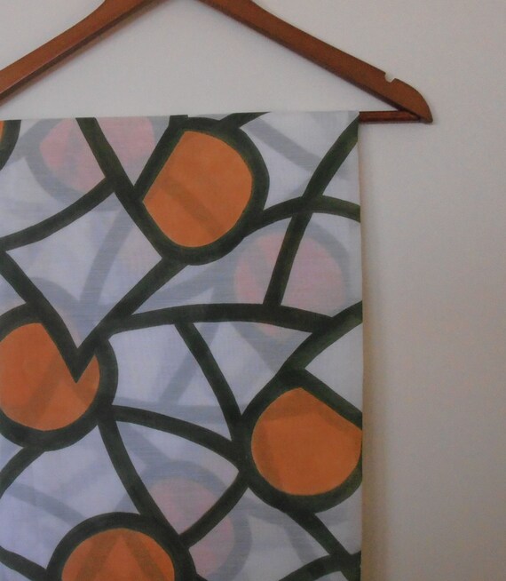 Atomic Geometric Vintage Voile Curtain Fabric Etsy