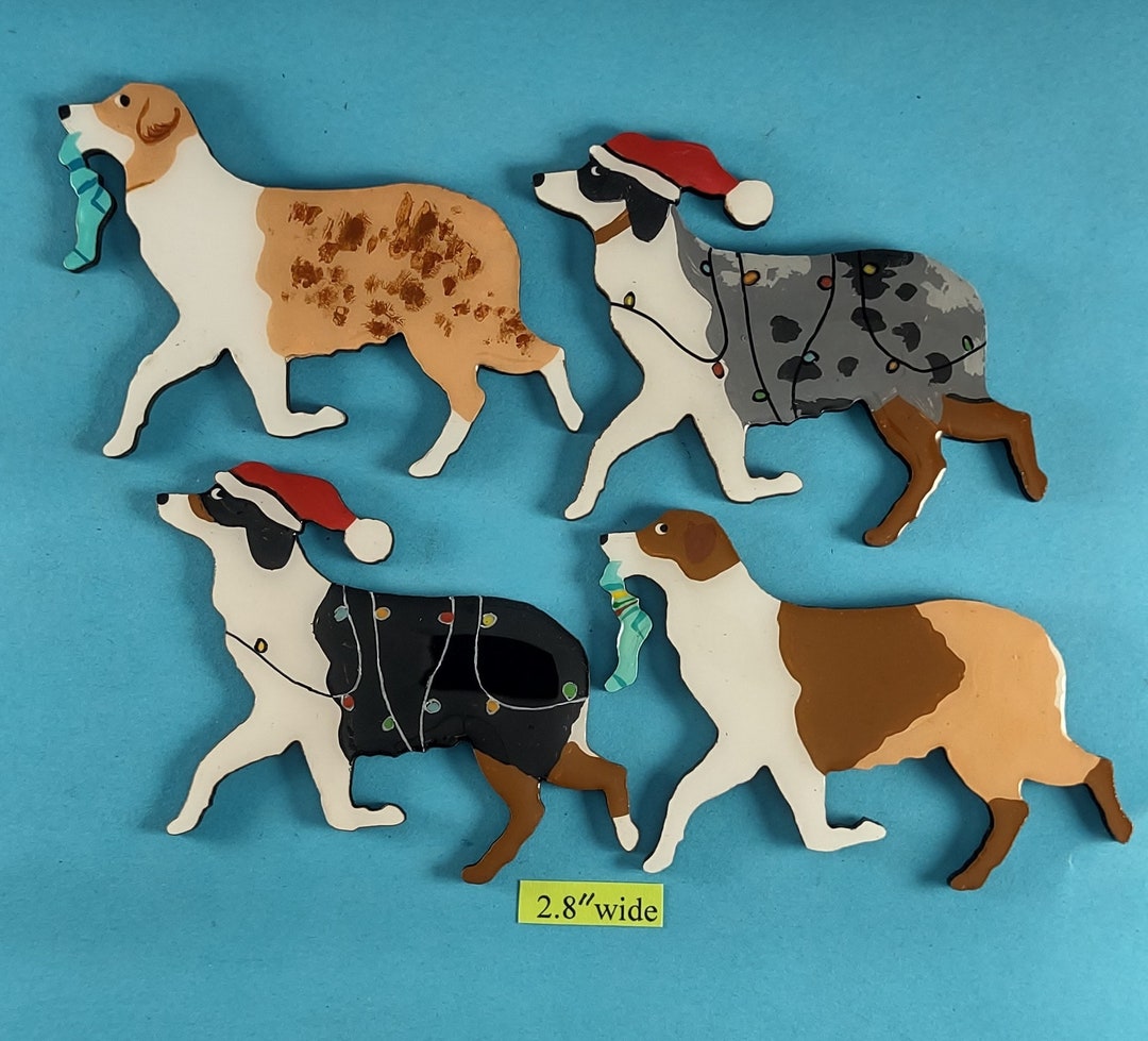 Australian Shepherd Christmas or Plain Pin, Magnet or Ornament SEE ALL