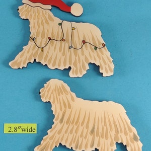 Komondor Christmas or Plain Pin, Magnet or Ornament SEE ALL PHOTOS for size, dog&#39;s name/year and custom info, Hand Painted
