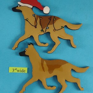 Belgian Malinois Christmas or Plain Pin, Magnet or Ornament SEE ALL PHOTOS for size, dog's name/year and custom info, Hand Painted