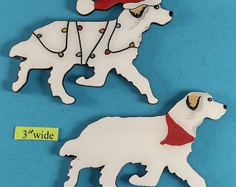 Great Pyrenees Christmas or Plain Pin, Magnet or Ornament SEE ALL PHOTOS for size, dog's name/year and custom info, Hand Painted