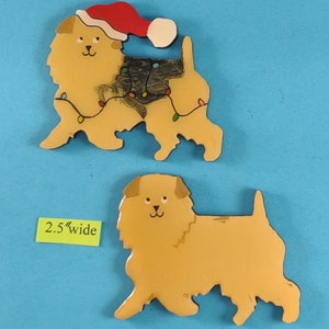 Norfolk Terrier Christmas or Plain Pin, Magnet or Ornament SEE ALL PHOTOS for size, dog&#39;s name/year, colors and custom info, Hand Painted