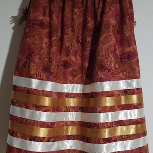 Traditional Ribbon Skirt with pockets - Women&#39;s Large