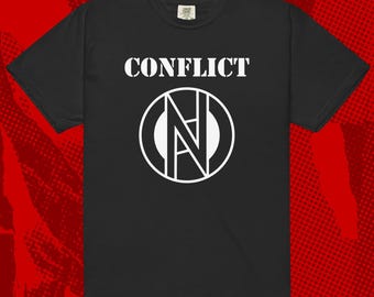 Conflict Logo Shirt | Anarcho Punk Crass Flux of Pink Indians Subhumans GBH